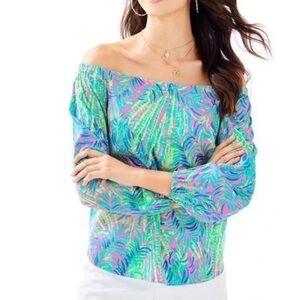 Lilly Pulitzer Vibrant Off-Shoulder Blouse